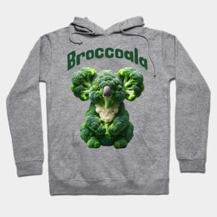 Broccoala, Koala Bear Made of Broccoli visual pun design Hoodie